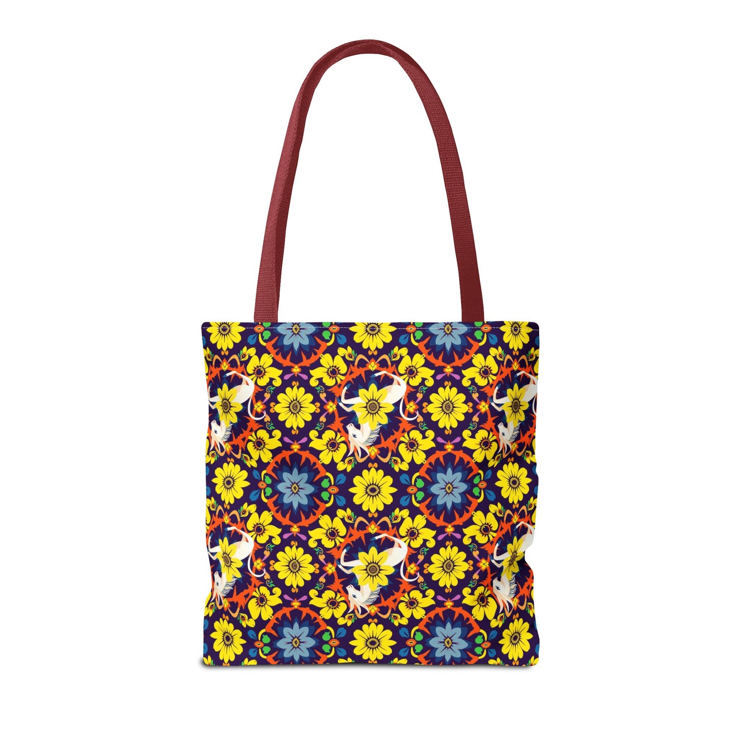 Tote Bag (AOP), Aquarius, Zodiac v1, Flower Pattern