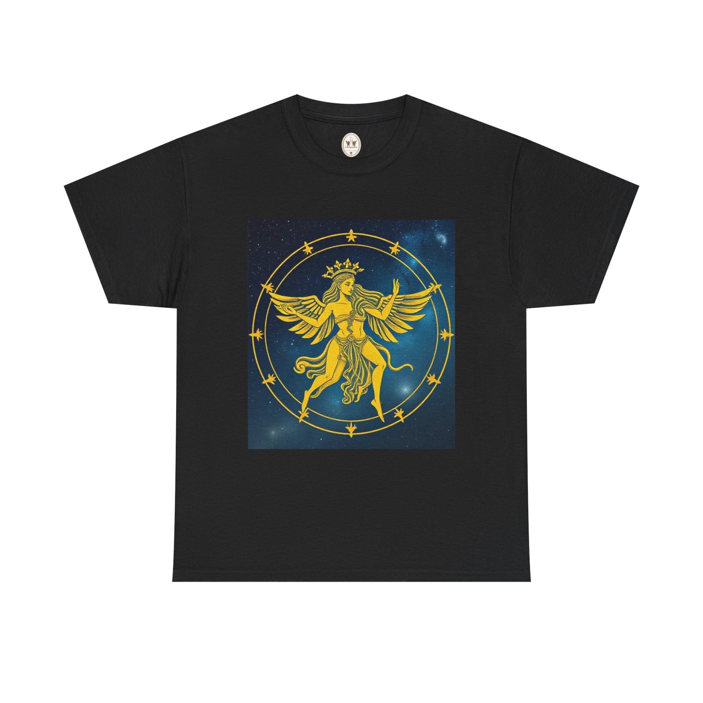 Unisex Heavy Cotton T-Shirt, Twin Angel v3, Gemini Zodiac Design