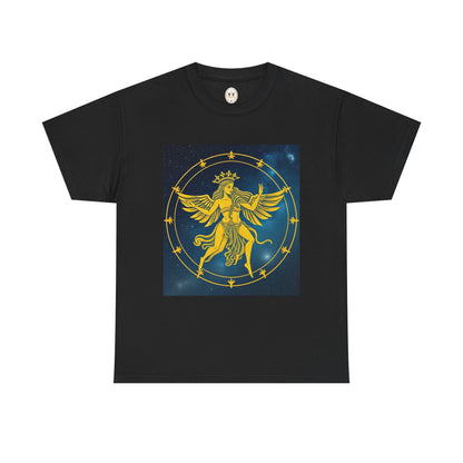 Unisex Heavy Cotton T-Shirt, Twin Angel v3, Gemini Zodiac Design