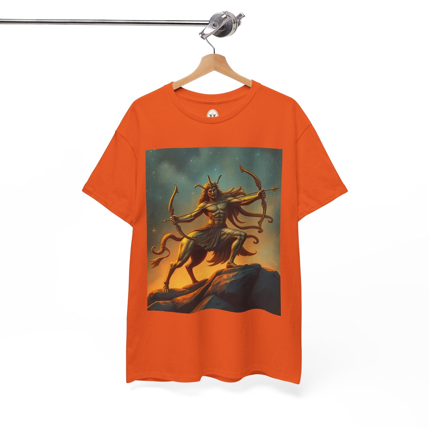 Unisex Heavy Cotton T-Shirt, Arrow Centaur, Sagittarius Zodiac Design