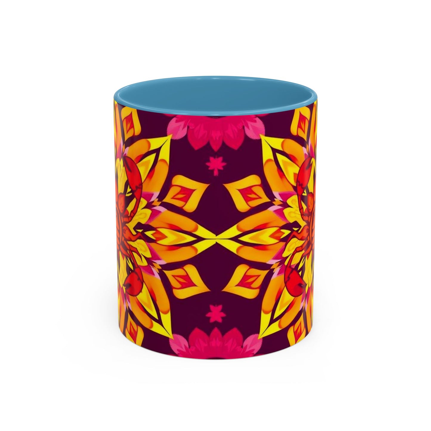 Accent Coffee Mug, Scorpio, Zodiac v1. Flower Pattern, (11, 15oz)