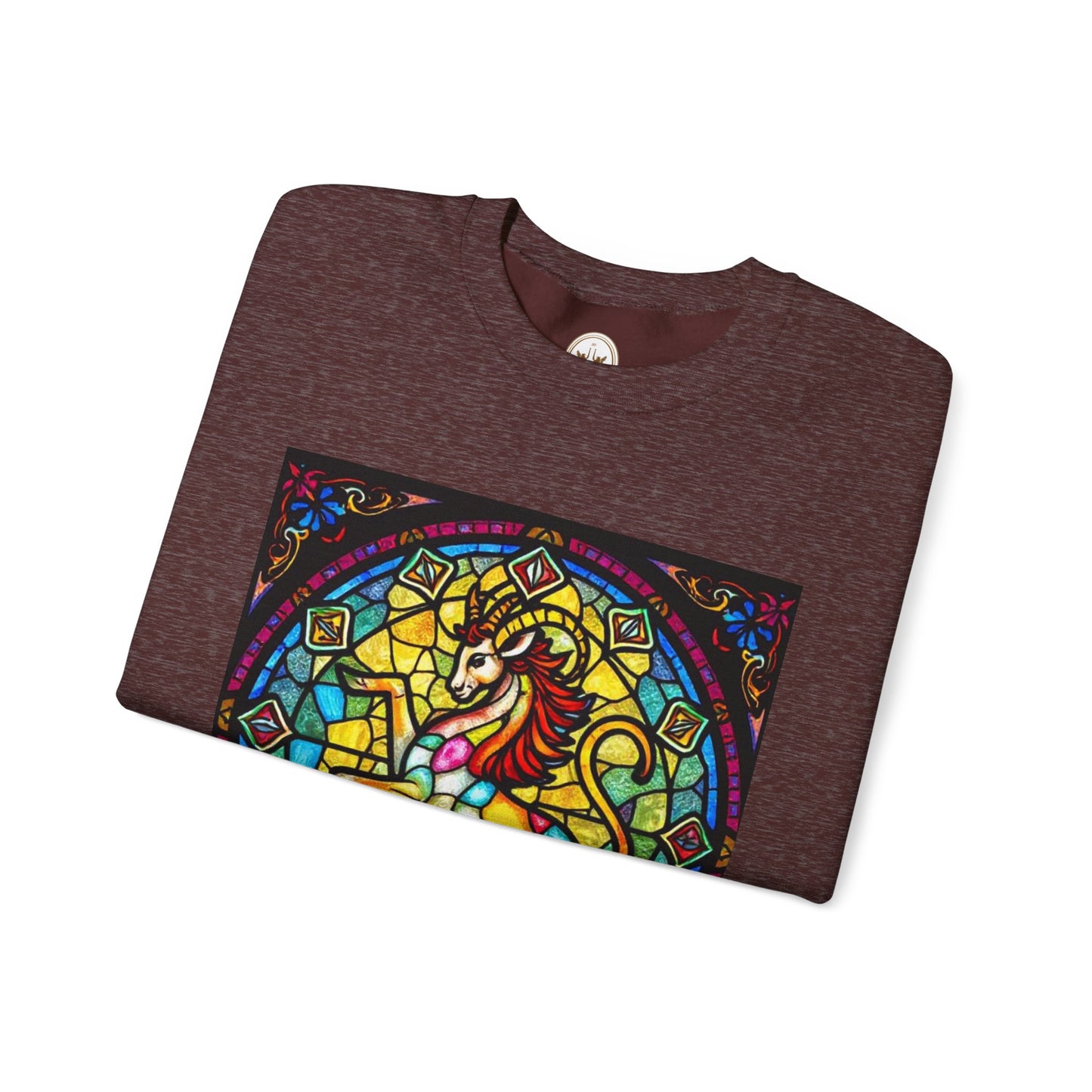 Unisex Heavy Blend™ Crewneck Sweatshirt, Glass, Capricorn Zodiac Design