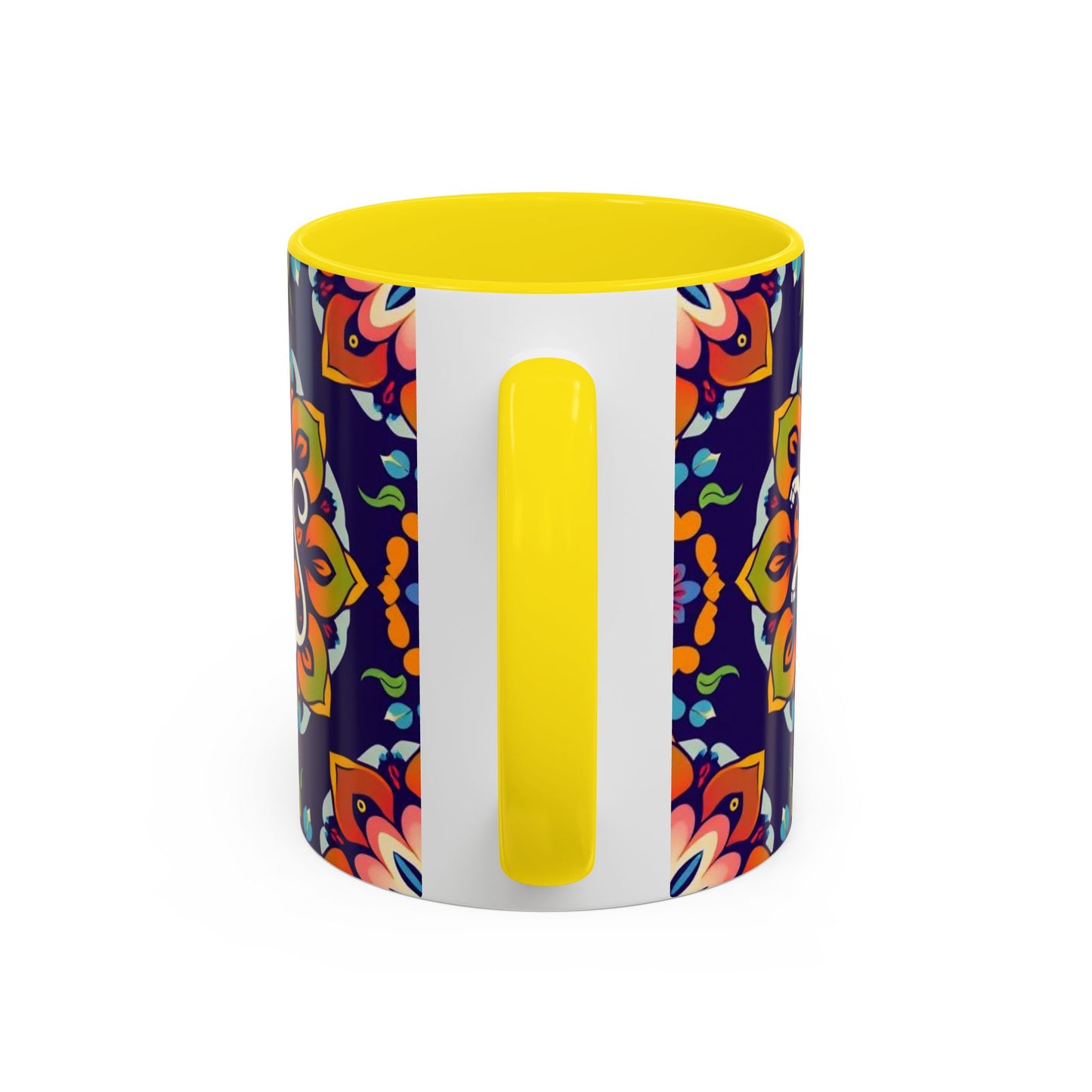 Accent Coffee Mug, Virgo, Zodiac v4. Flower Pattern, (11, 15oz)