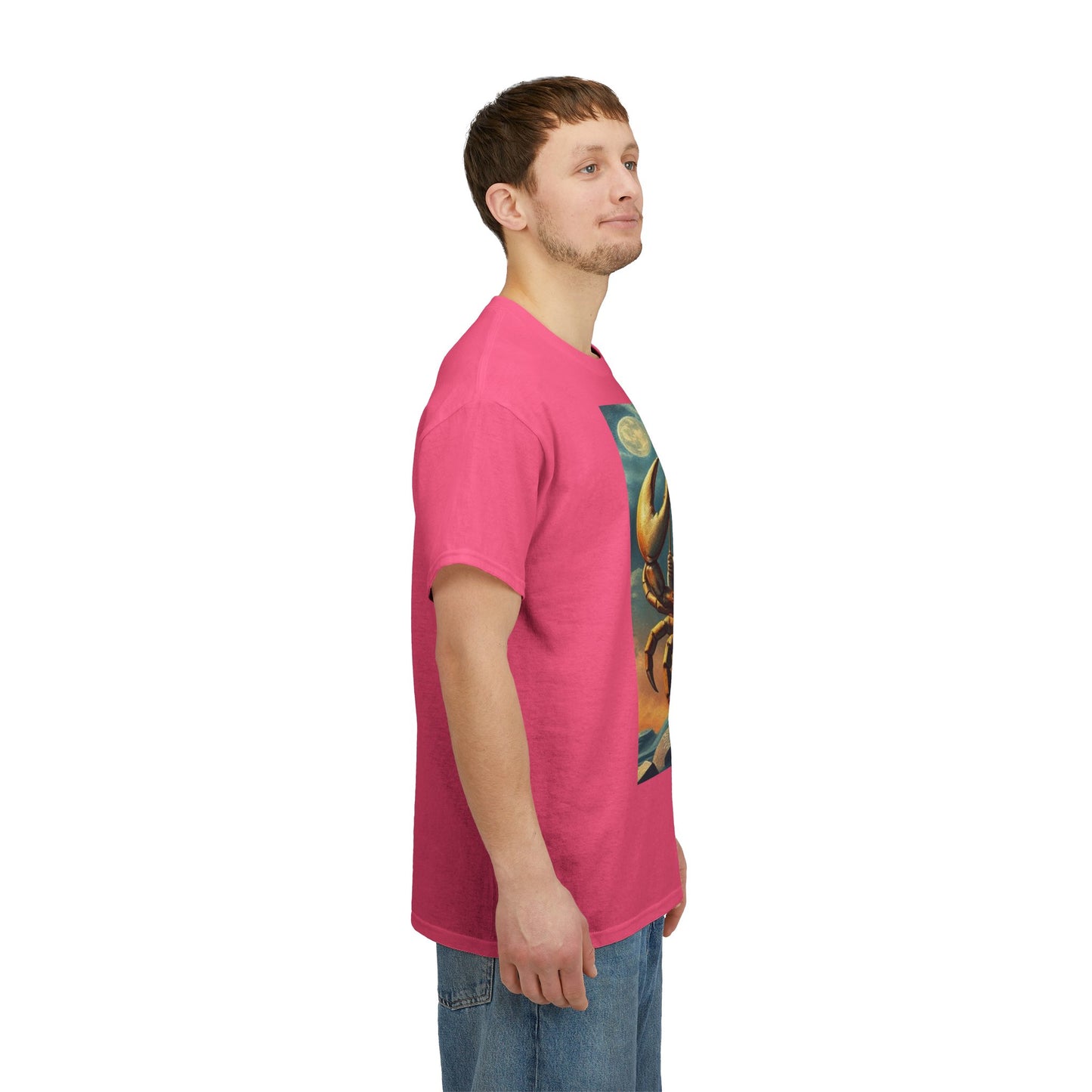 Unisex Heavy Cotton T-Shirt, Crustacean King, Cancer Zodiac Design