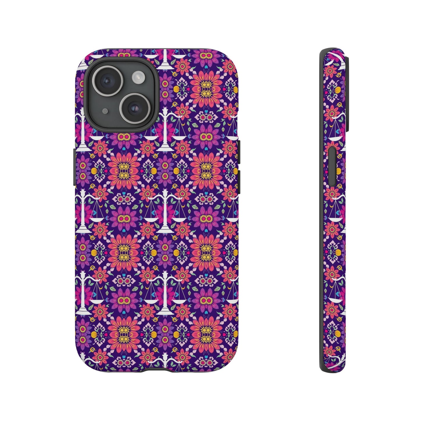 Tough Cases, Libra, Zodiac v4, Flower Pattern