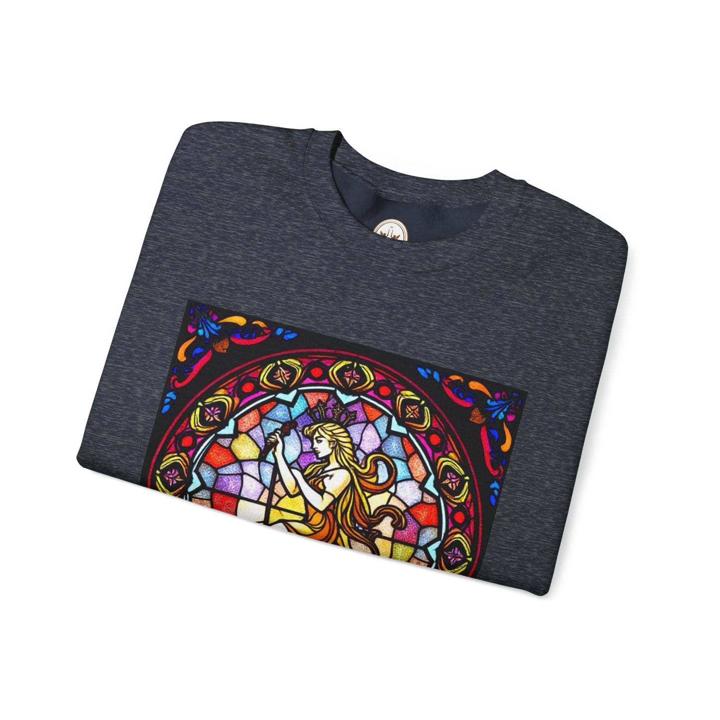 Unisex Heavy Blend™ Crewneck Sweatshirt, Glass, Virgo Zodiac Design