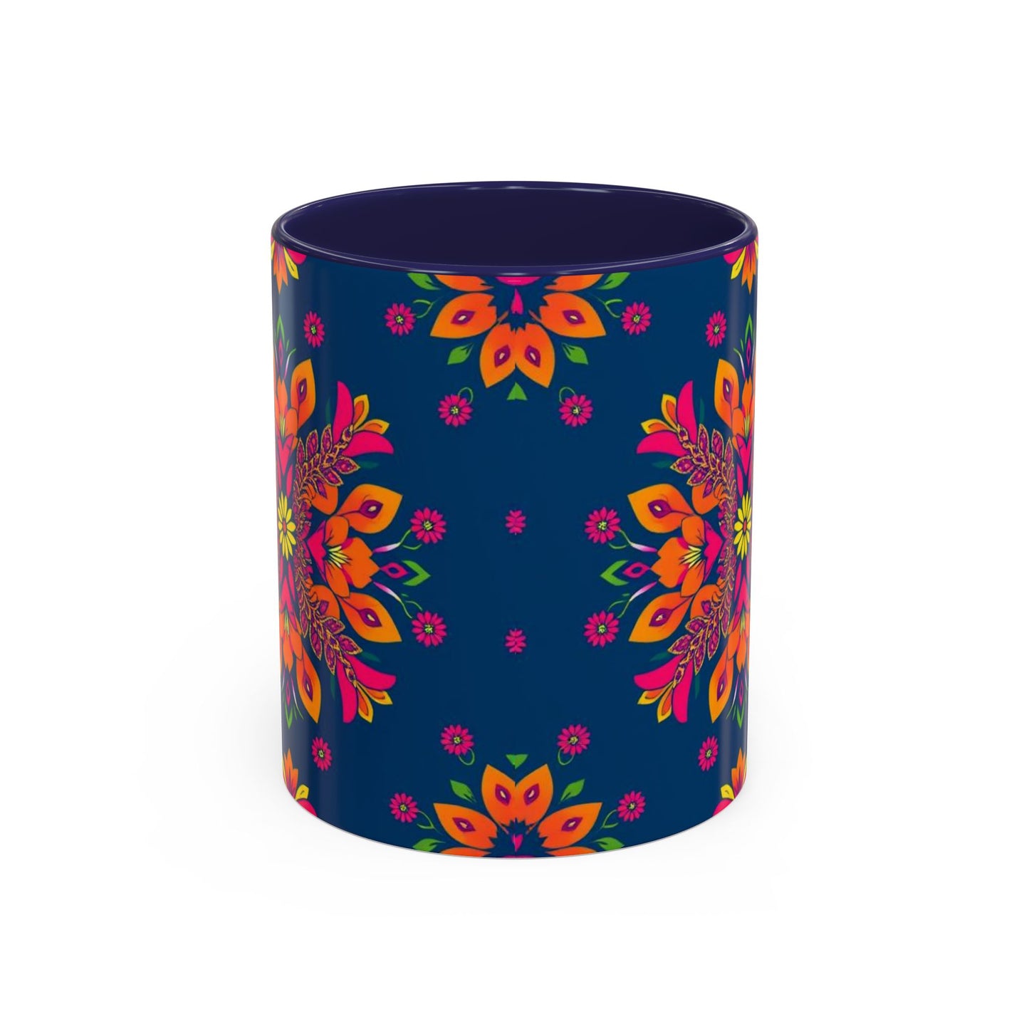 Accent Coffee Mug, Gemini, Zodiac v2, Flower Pattern, (11, 15oz)