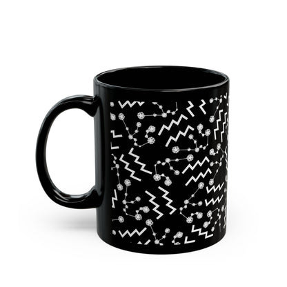 Zodiac 11oz Black Mug Aquarius Zodiac Sign