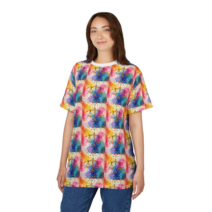 Unisex Cut & Sew T-Shirt, AOP, Libra, Zodiac v1, Pattern