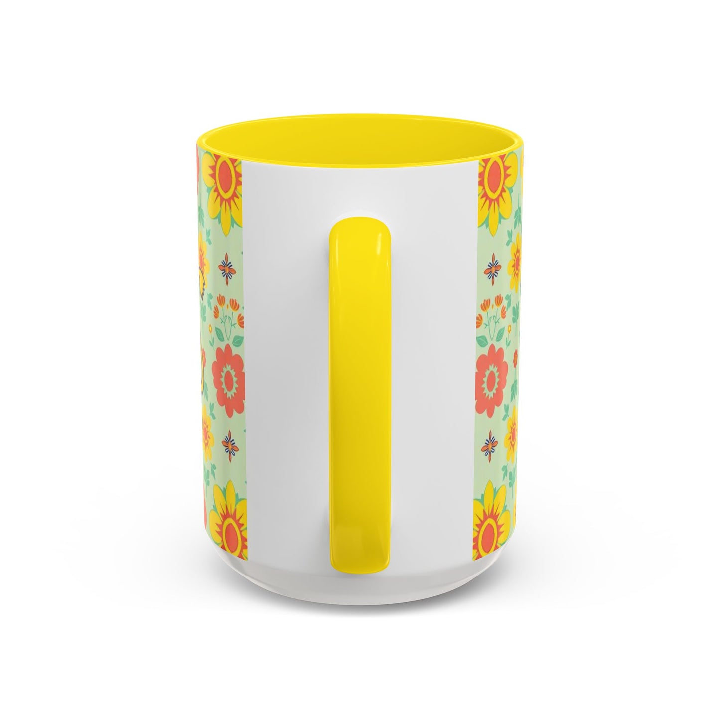 Accent Coffee Mug, Leo, Zodiac v2, Flower Pattern, (11, 15oz)