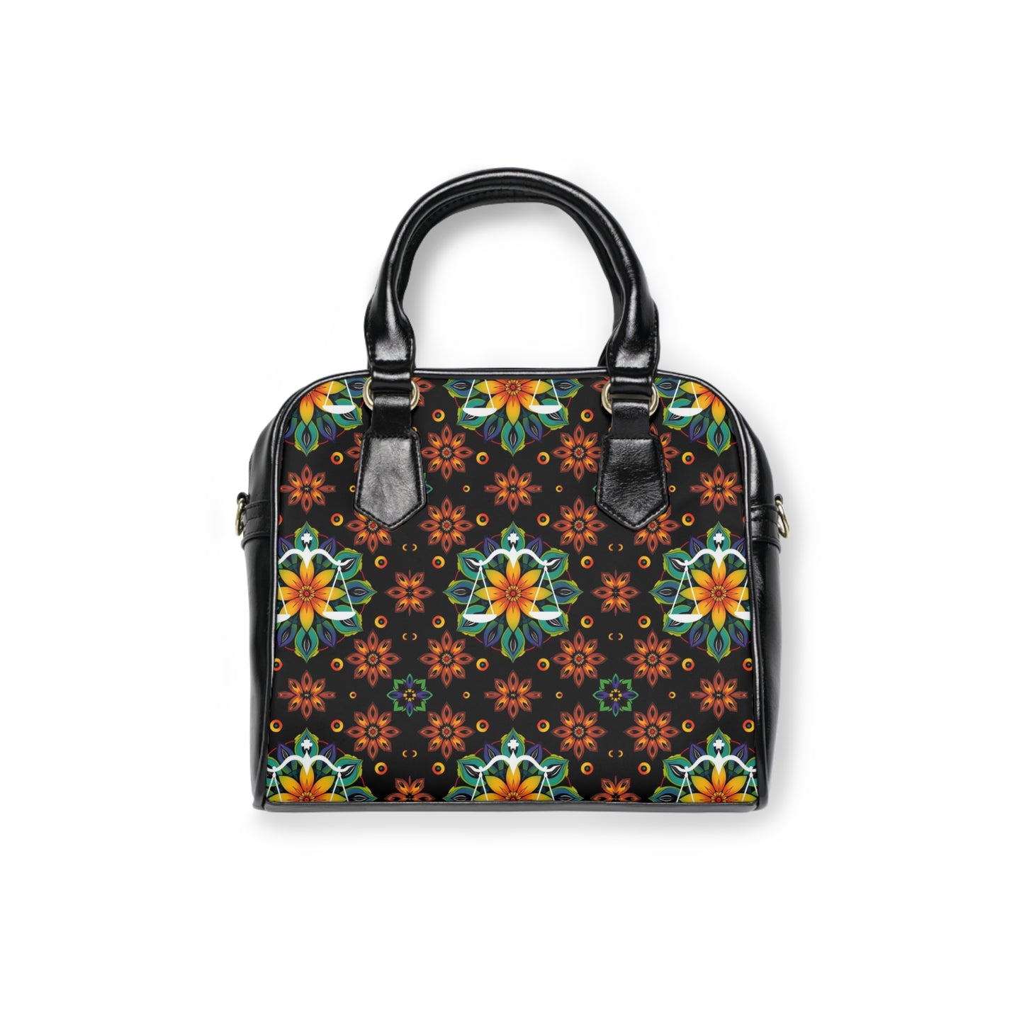 Shoulder Handbag, Libra, Zodiac, Flower Pattern