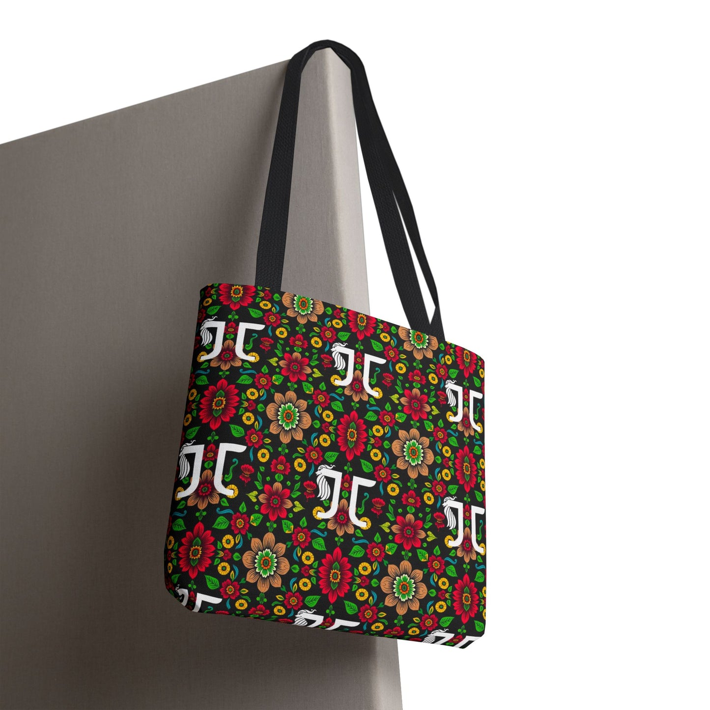Tote Bag, (AOP), Gemini, Zodiac, Flower Pattern