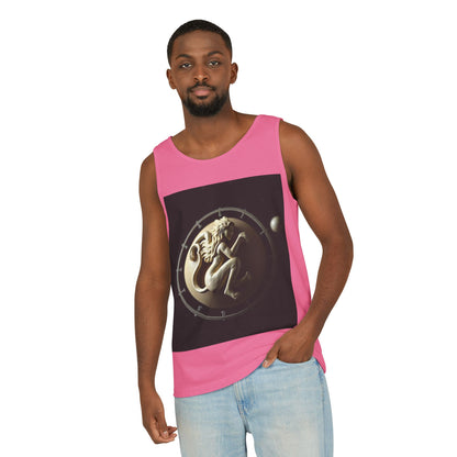 Unisex Garment-Dyed, Tank Top, Virgo Design, Planet Symbol, 100% US cotton