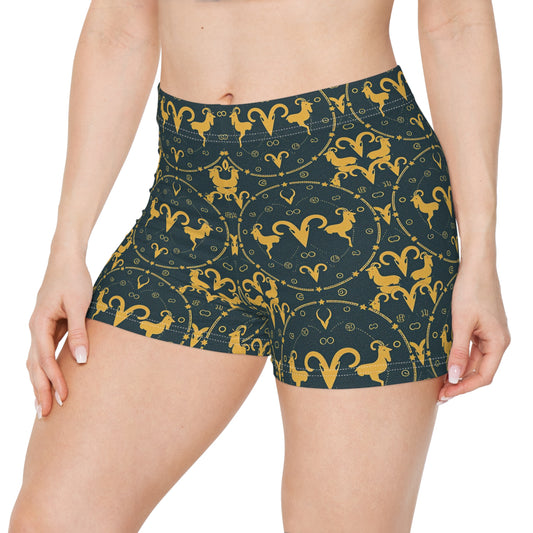 Women's Shorts, AOP, Aries, Zodiac v1, Pattern