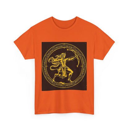Unisex Heavy Cotton T-Shirt, Mythical Faun/Satyr, Sagittarius Zodiac Design
