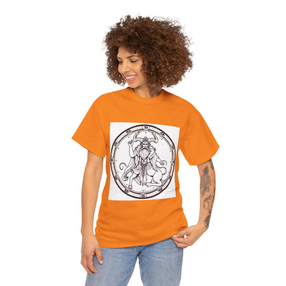 Unisex Heavy Cotton T-Shirt, Bull Centaur v1, Taurus Zodiac Design