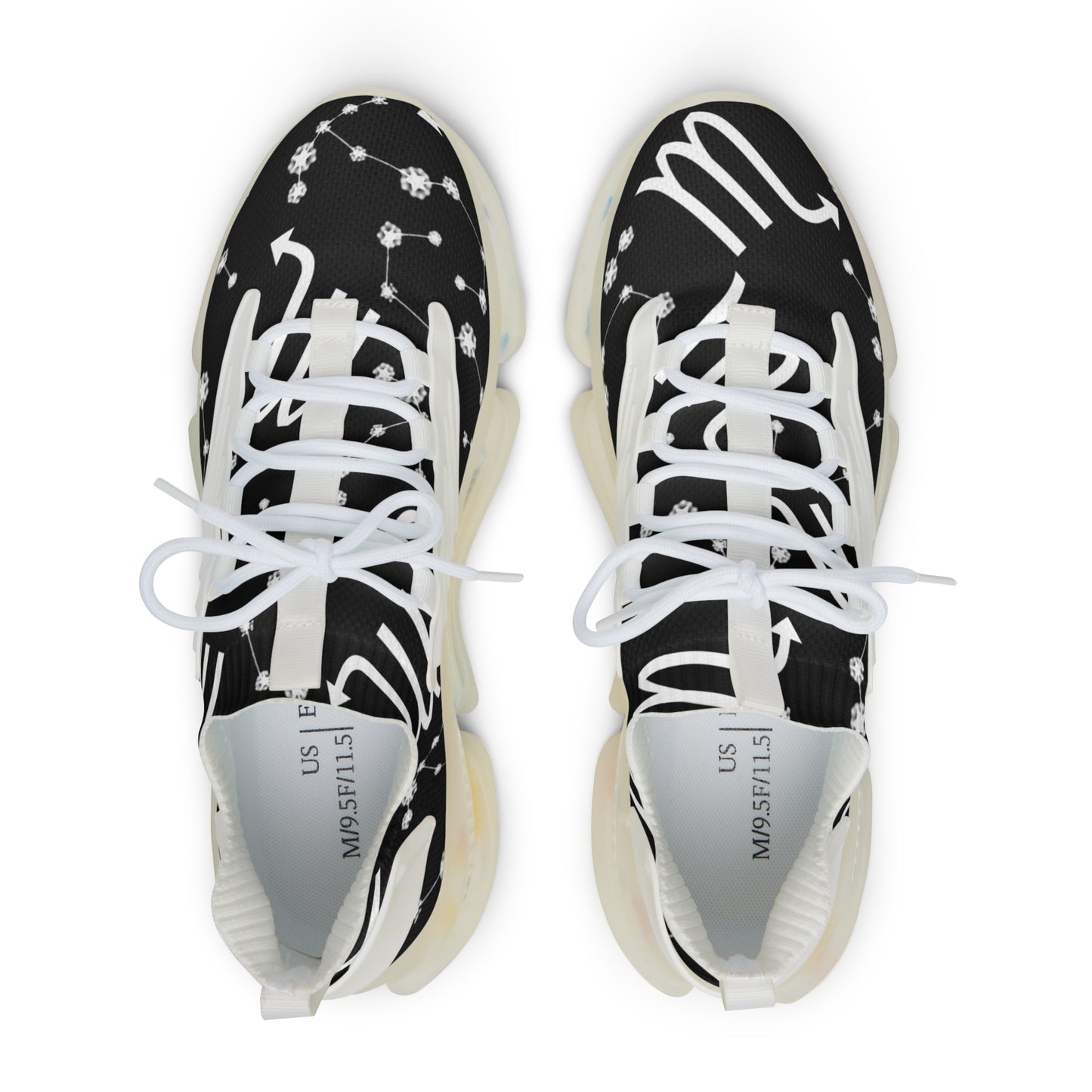 Men's Mesh Sneakers, Scorpio Zodiac Sign, AOP, Black