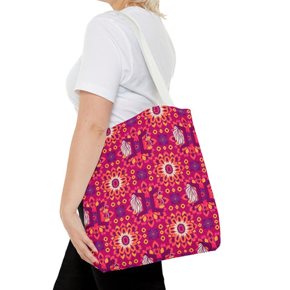 Tote Bag (AOP), Gemini, Zodiac v1, Flower Pattern