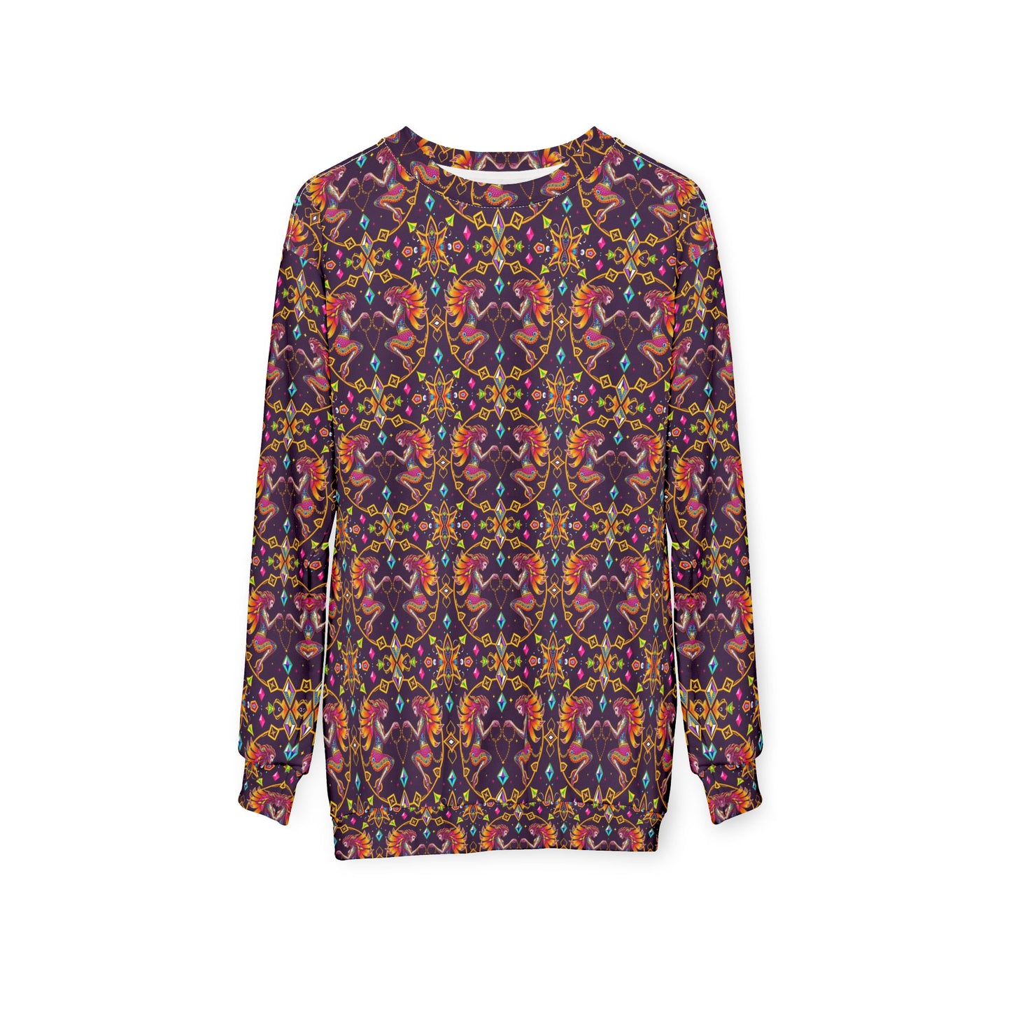 Unisex Sweatshirt (AOP), Gemini, Zodiac v2, Jewel Pattern