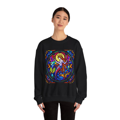 Unisex Heavy Blend™ Crewneck Sweatshirt, Glass 1, Aquarius Zodiac Design