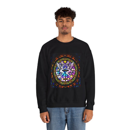 Unisex Heavy Blend™ Crewneck Sweatshirt, Glass 1, Gemini Zodiac Design