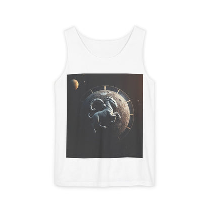 Unisex Garment-Dyed, Tank Top, Aries Design, Planet Animal, 100% Ringspun US cotton