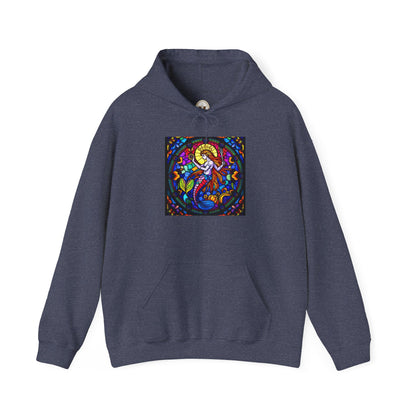 Unisex Heavy Blend™ Hooded Sweatshirt with glass Aquarius zodiac design