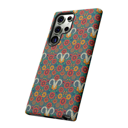 Tough Cases, Aries, Zodiac v3, Flower Pattern