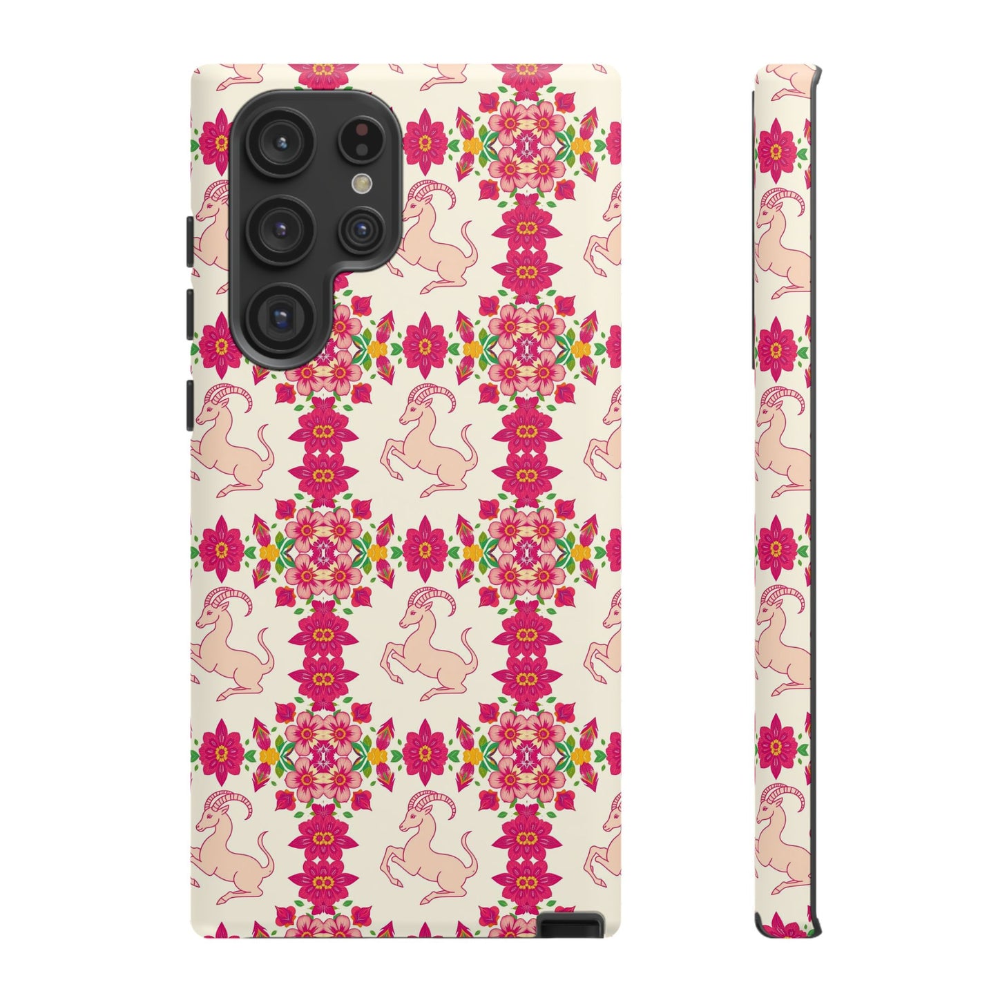 Tough Cases, Capricorn, Zodiac v3, Flower Pattern
