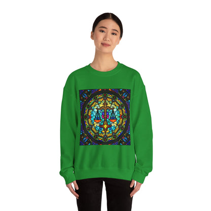Unisex Heavy Blend™ Crewneck Sweatshirt, Glass, Libra Zodiac Design