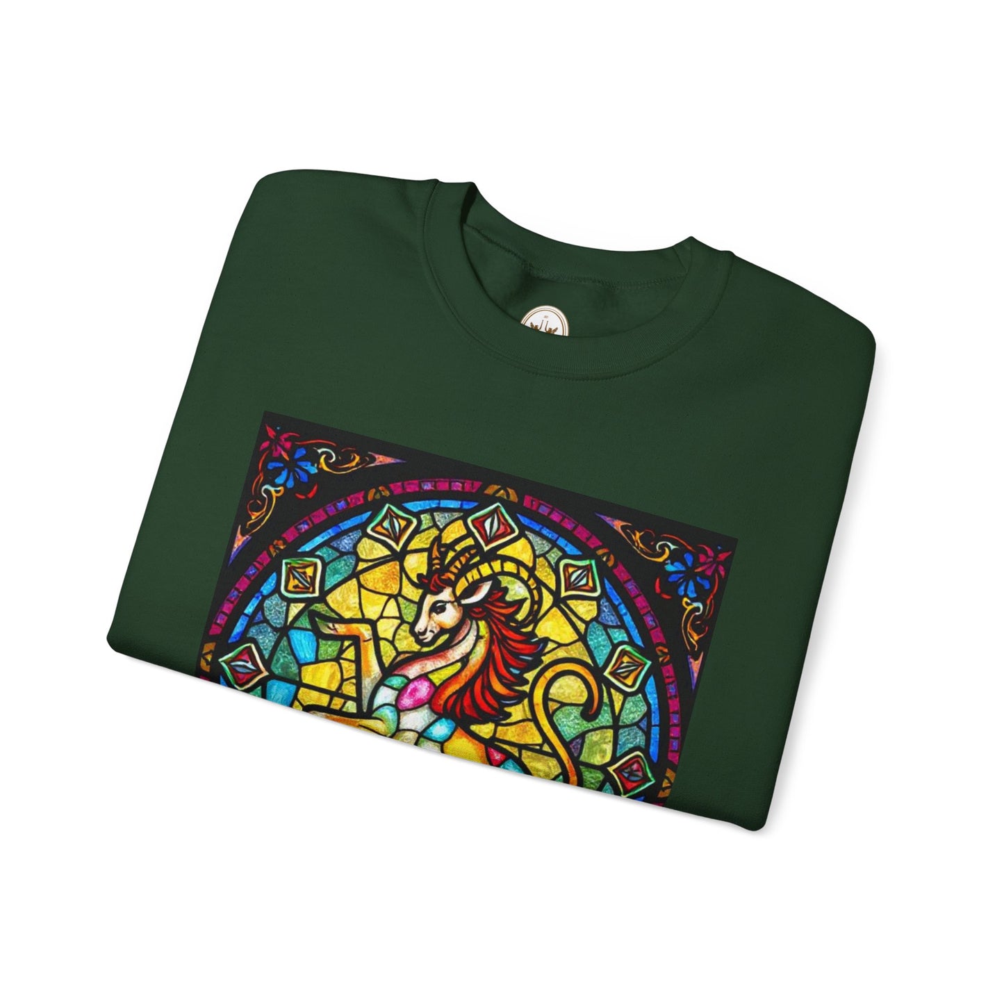 Unisex Heavy Blend™ Crewneck Sweatshirt, Glass, Capricorn Zodiac Design
