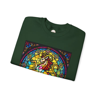 Unisex Heavy Blend™ Crewneck Sweatshirt, Glass, Capricorn Zodiac Design