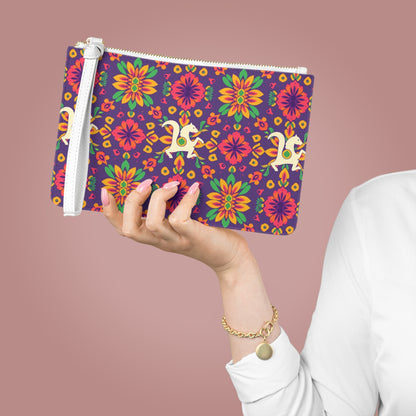 Clutch Bag, Aquarius, Zodiac v2, Flower Pattern