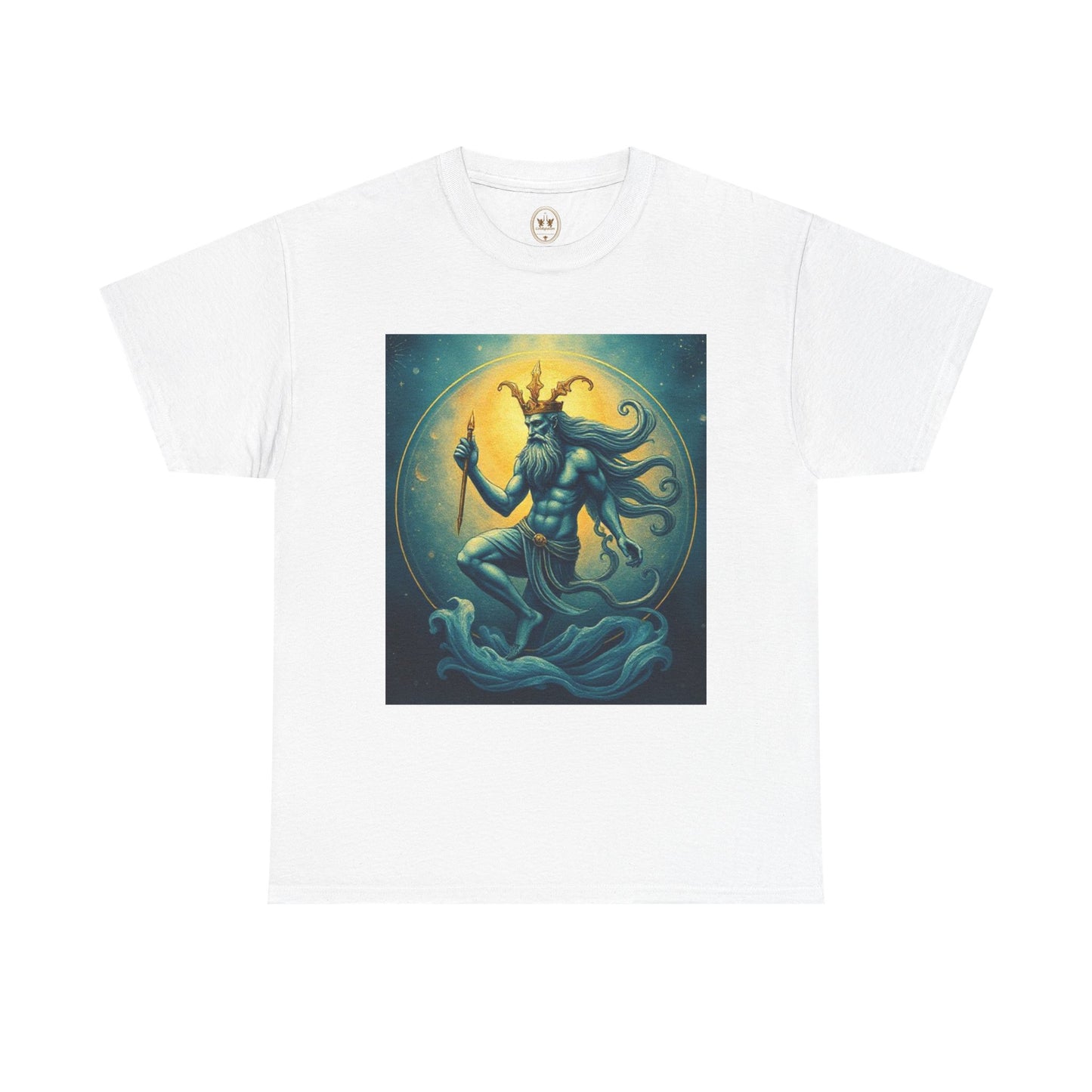 Unisex Heavy Cotton T-Shirt, Aquarius God, Zodiac Design