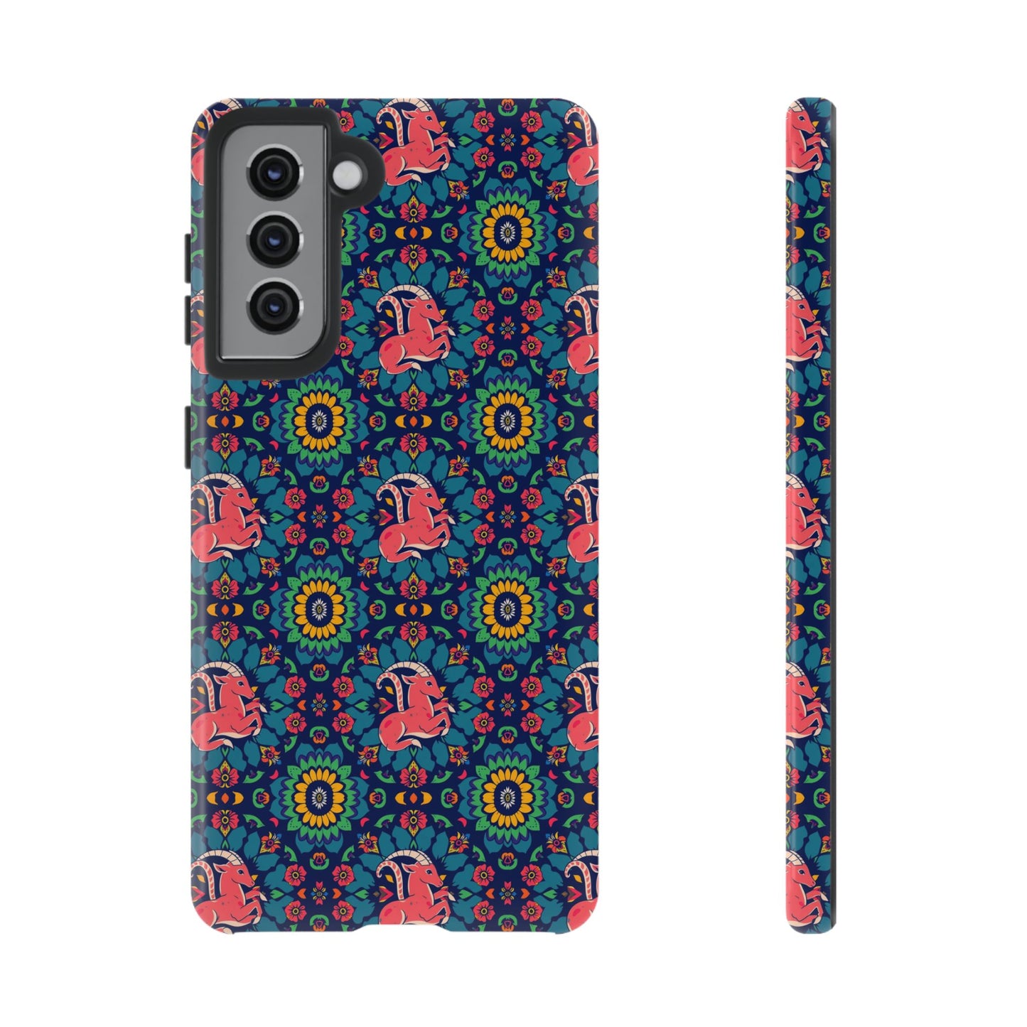 Tough Cases, Capricorn, Zodiac v1, Flower Pattern