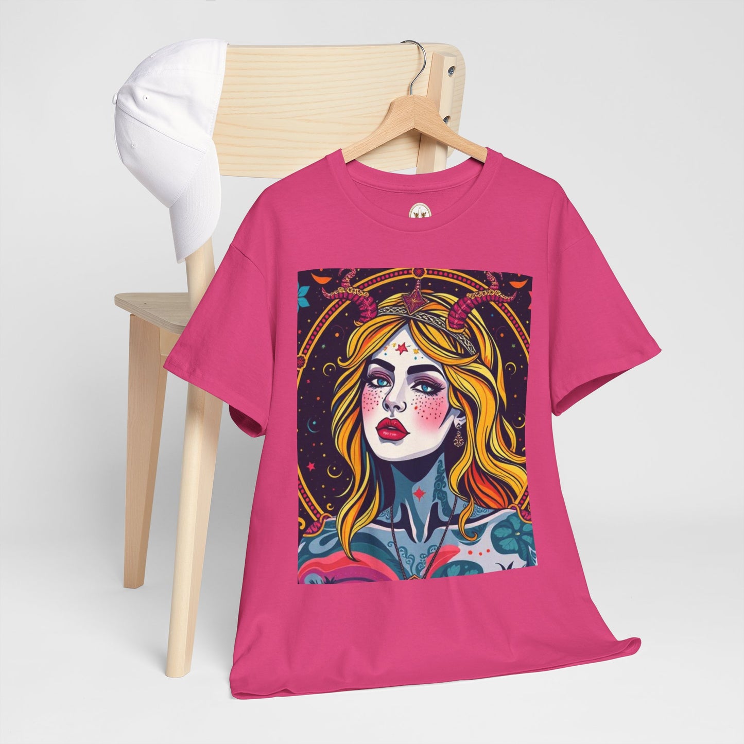 Unisex Heavy Cotton T-Shirt, Virgo, Zodiac v2, Sexy Art