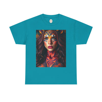 Unisex Heavy Cotton T-Shirt, Leo, Zodiac, Sexy Art