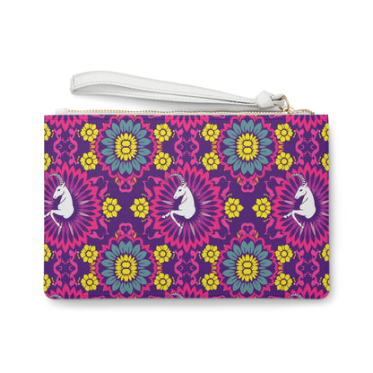 Clutch Bag, Capricorn, Zodiac v3, Flower Pattern