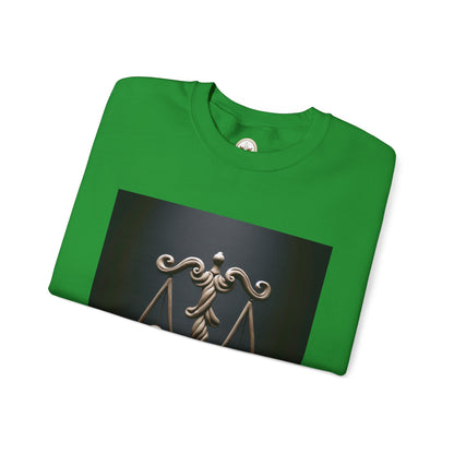 Unisex Heavy Blend™ Crewneck Sweatshirt, Brown Scale, Libra Zodiac Design