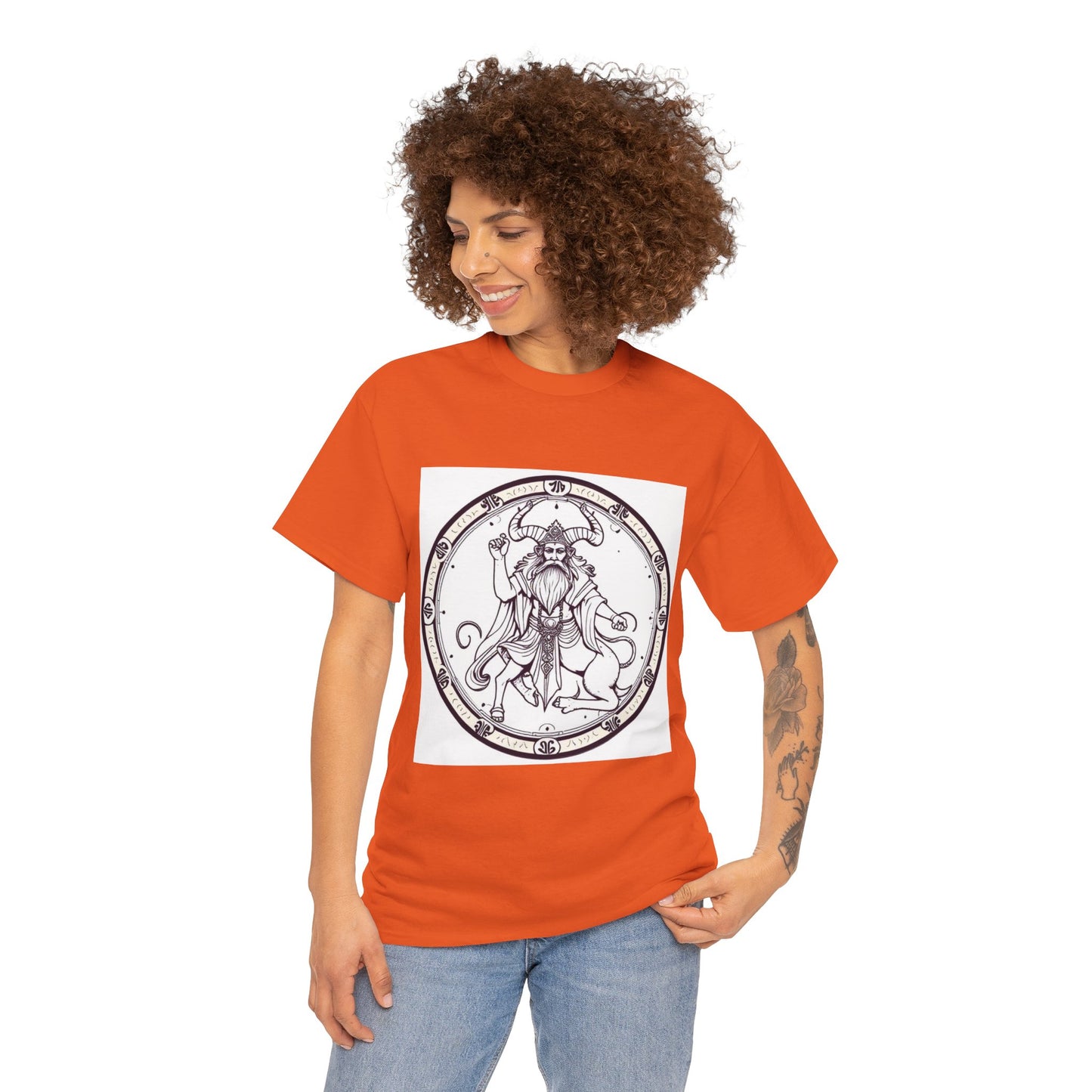 Unisex Heavy Cotton T-Shirt, Bull Centaur, Taurus Zodiac Design