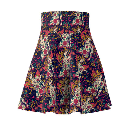 Women's Skater Skirt, (AOP), Gemini, Zodiac v1, Sexy Pattern
