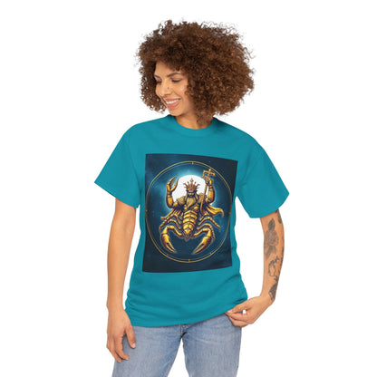 Unisex Heavy Cotton T-Shirt, Moon v1, Scorpio Zodiac Design