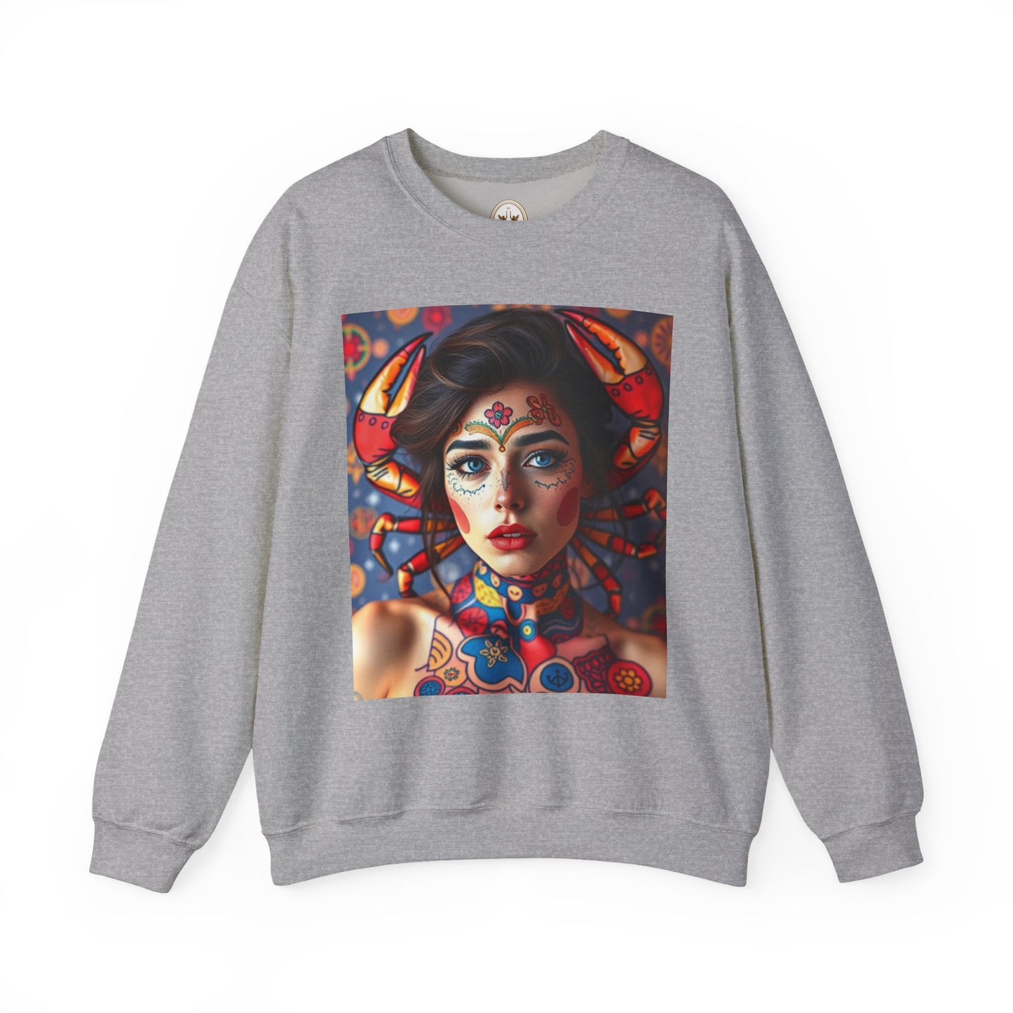 Unisex Heavy Blend™ Crewneck Sweatshirt, Cancer, Zodiac v2, Sexy Pattern