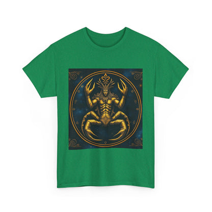 Unisex Heavy Cotton T-Shirt, Scorpion King 1v, Cancer Zodiac Design
