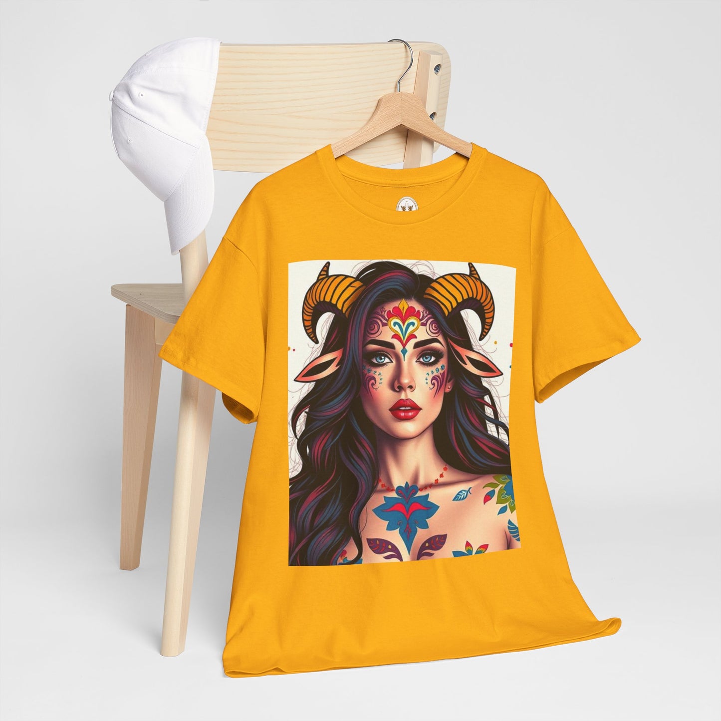 Unisex Heavy Cotton T-Shirt, Taurus, Zodiac v1, Sexy Art