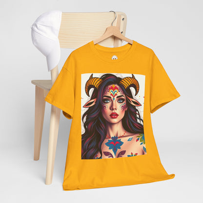 Unisex Heavy Cotton T-Shirt, Taurus, Zodiac v1, Sexy Art