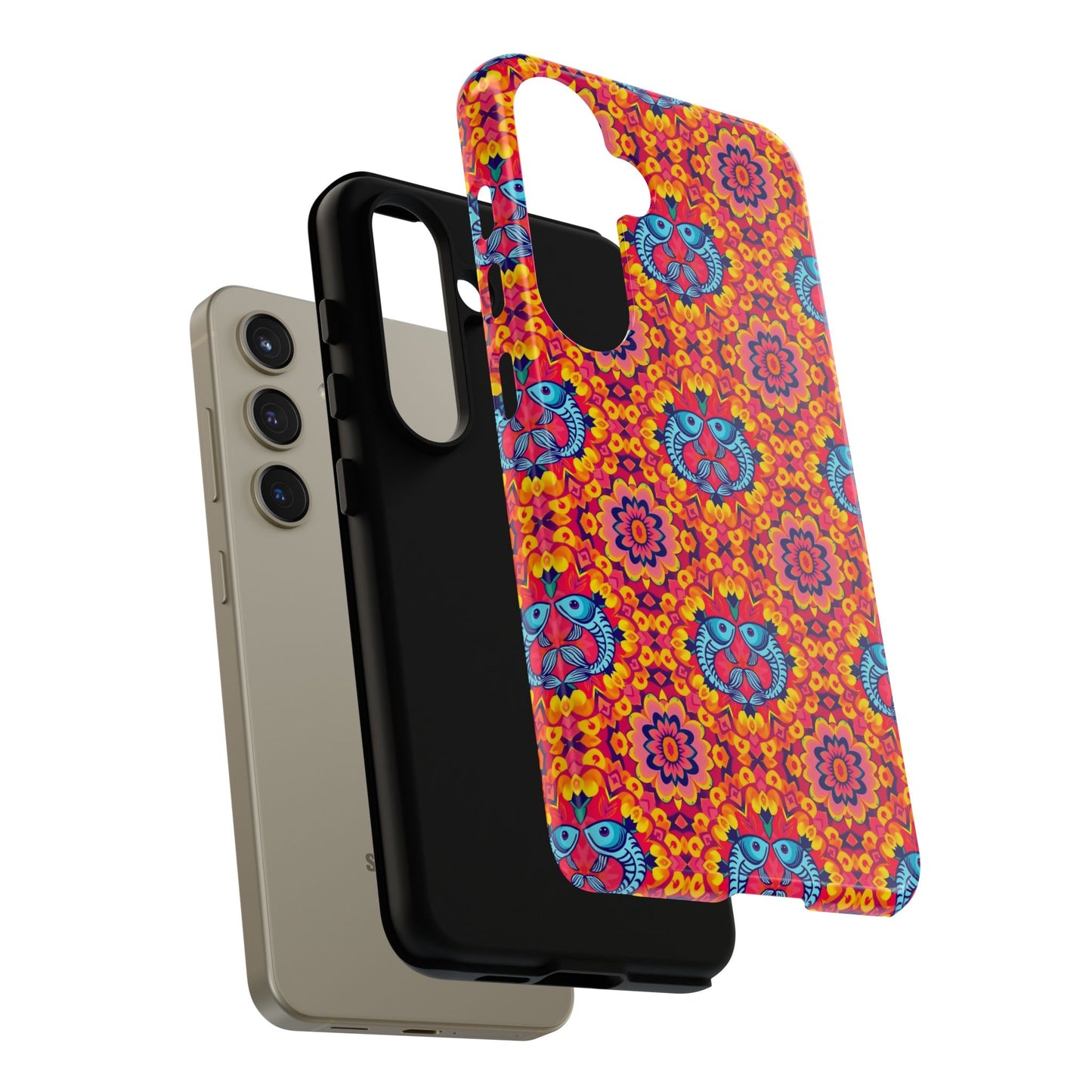 Tough Cases, Pisces, Zodiac v1, Flower Pattern