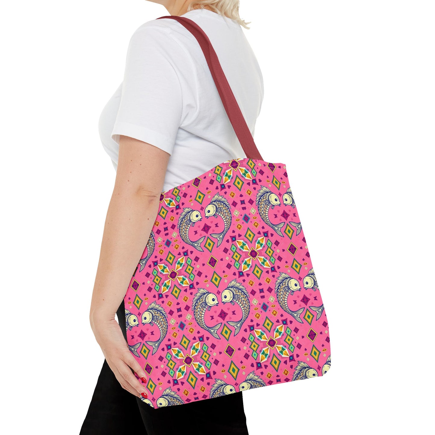 Tote Bag (AOP), Pisces, Zodiac, Jewel Pattern