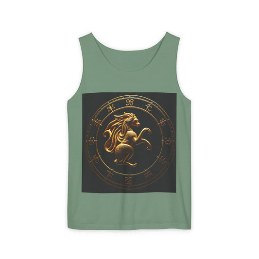 Unisex Garment-Dyed, Tank Top, Virgo Design, Planet Animal, 100% US cotton