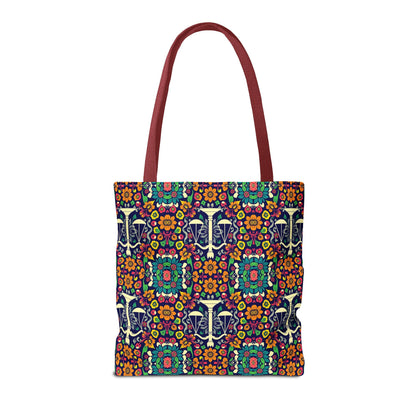 Tote Bag, (AOP), Libra, Zodiac v1, Flower Pattern